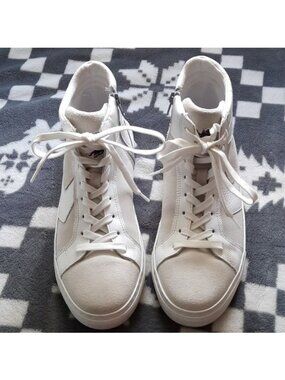 Marcel de Bruxelles White Leather Suede Side Zipper High Top Men's Sneakers 40/7